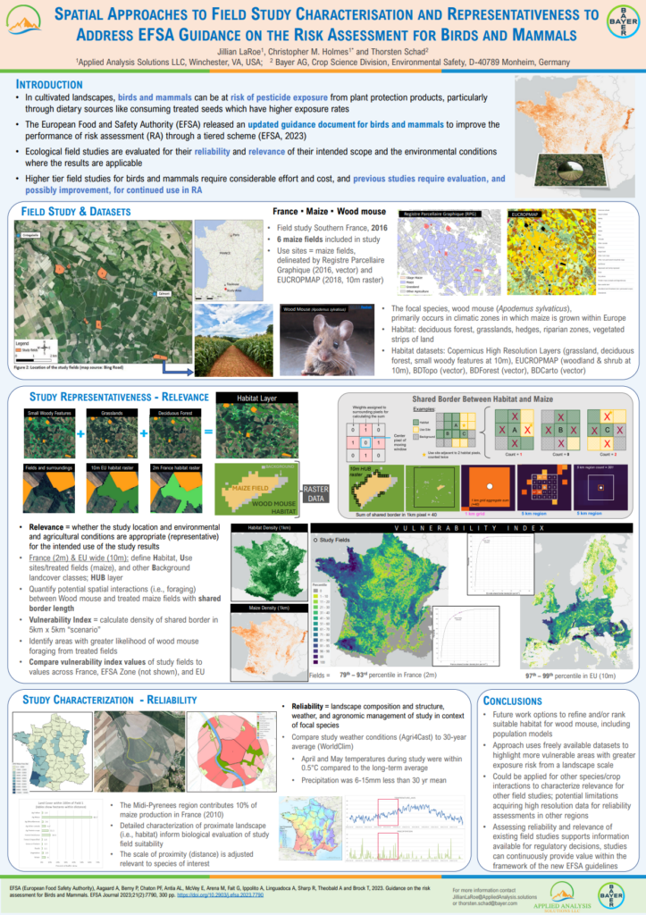 Spatial Approaches to Field Study Characterisation and Representativeness to Address EFSA Guidance on the Risk Assessment for Birds and Mammals